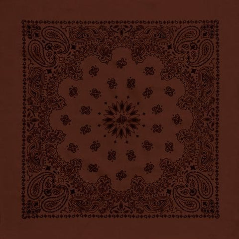 Cocoa/Black 27" x 27" Austin Paisley Print Bandana