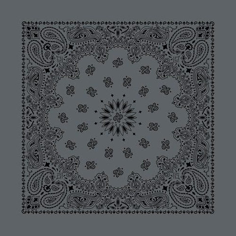 Charcoal/Black 27" x 27" Austin Paisley Print Bandana
