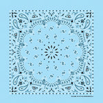 Light Blue 22" x 22" Paisley Print Bandana