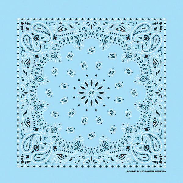Blue Paisley and Dots Bandana, 22 X 22 Inches, 100% Cotton, Holiday Blue Paisley and Dots Bandana, 22 X 22 Inches, 100% Cotton, Holiday