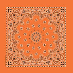 Orange 22" x 22" Paisley Print Bandana