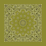 Olive 22" x 22" Paisley Print Bandana