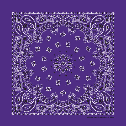 Purple 22" x 22" Paisley Print Bandana