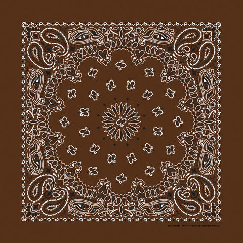 Cocoa 22" x 22" Paisley Print Bandana