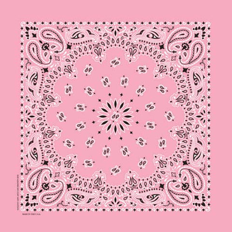 Light Pink 22" x 22" Paisley Print Bandana