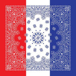 Patriotic 22" x 22" Tri-Color Paisley Print Bandana