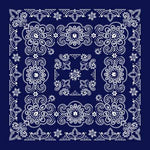 Navy Blue 27" x 27" Texas Paisley Print Bandana