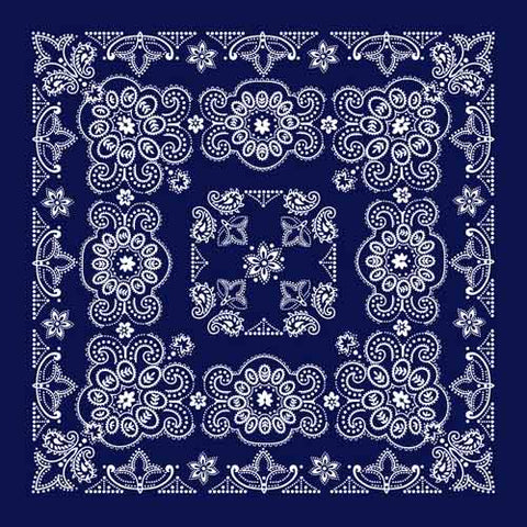 Navy Blue 27" x 27" Texas Paisley Print Bandana