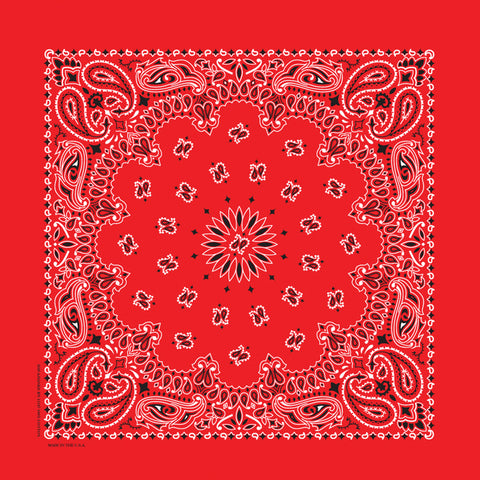Red 35" x 35" X-Large Paisley Print Bandana