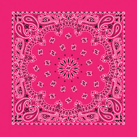 Hot Pink 35" x 35" X-Large Paisley Print Bandana