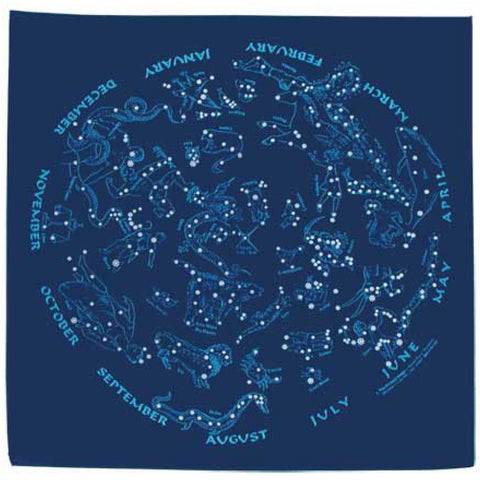 Navy Blue Stars 22" x 22" Constellation Bandana