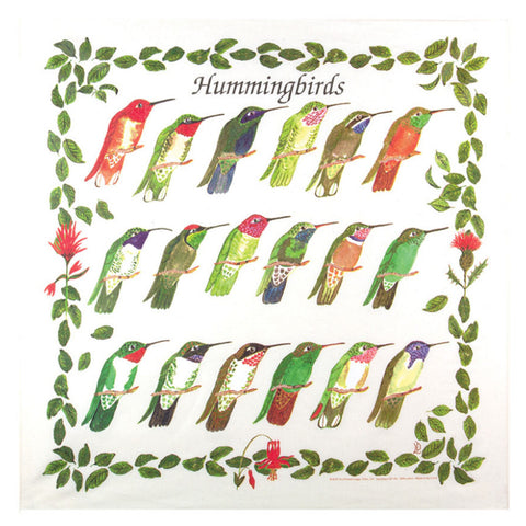 Hummingbirds 22" x 22" Bandana