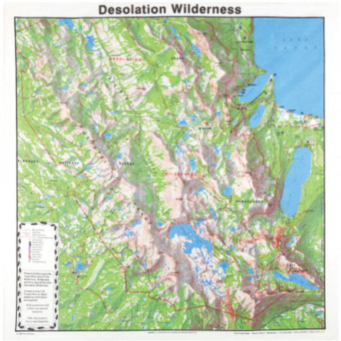Desolation Wilderness 22" x 22" Map Bandana