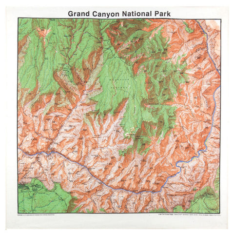 Grand Canyon National Park 22" x 22" Map Bandana