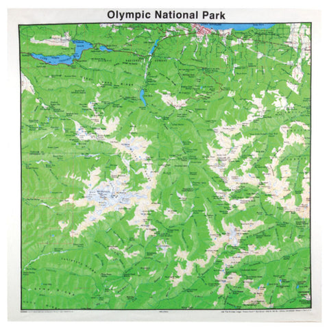 Olympic National Park 22" x 22" Map Bandana