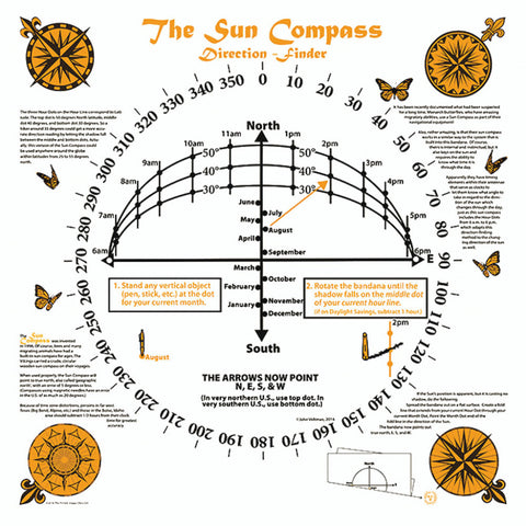 Sun Compass 22" x 22" Bandana