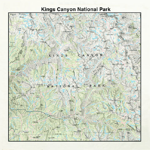 Kings Canyon National Park 22" x 22" Map Bandana