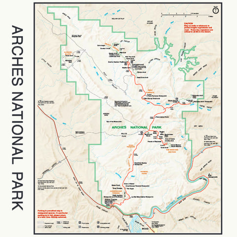 Arches National Park 22" x 22" Map Bandana