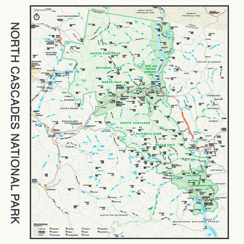 North Cascades National Park 22" x 22" Map Bandana