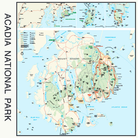 Acadia National Park 22" x 22" Map Bandana