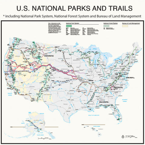 US National Parks & Trails 22" x 22" Map Bandana
